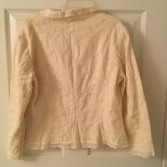 Cotton self embroidered blazer - Picture 3 of 3